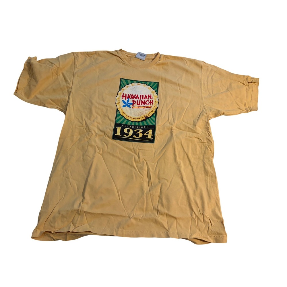 Authentic Pigment Hawaiian Punch Graphic T-Shirt‎ Retro Yellow XL NWOT